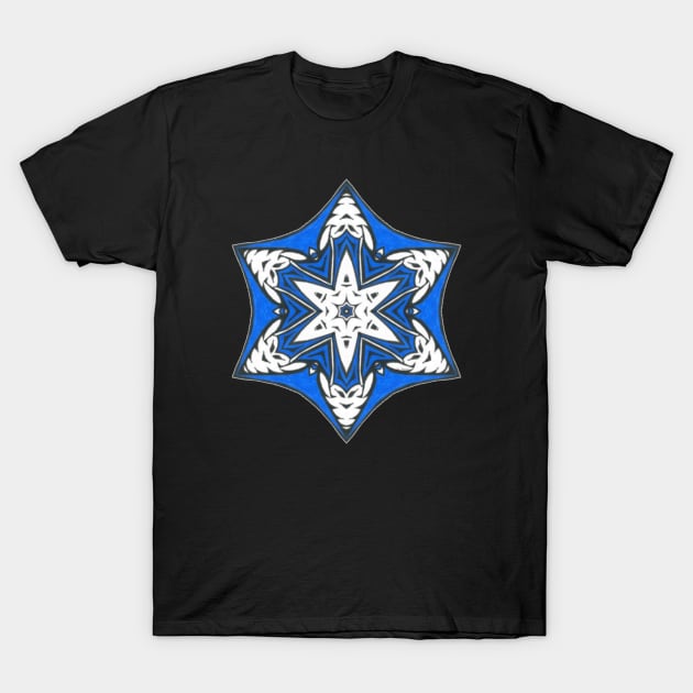 OrnamentalC Unique Blue Black Abstract Mandala T-Shirt by Unique Black White Colorful Abstract Art